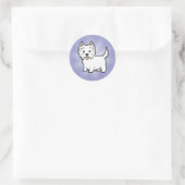 Sticker Rond Cartoon West Highland White Terrier (Sac)