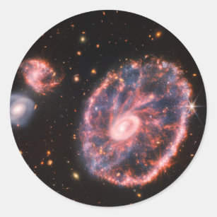 Sticker Rond Cartwheel Galaxy JWST James Webb Télescope spatial
