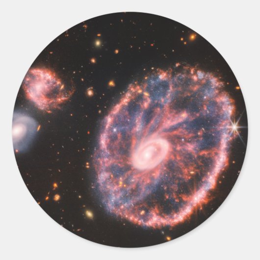 Sticker Rond Cartwheel Galaxy JWST James Webb Télescope spatial (Devant)