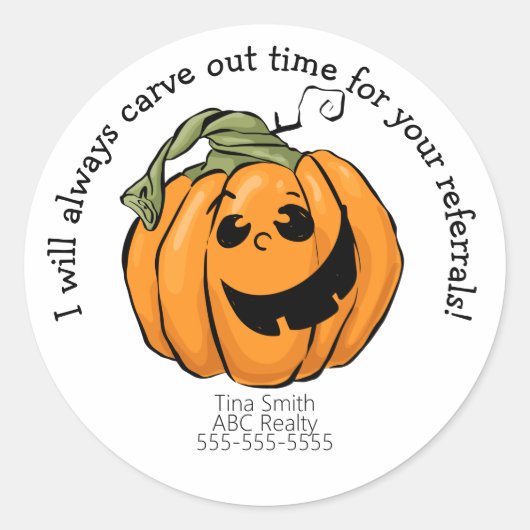 Sticker Rond Carve Time pour votre Halloween de référence (Devant)