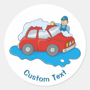 Sticker Rond Carwashington Man