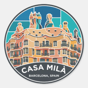 Sticker Rond Casa Milà Espagne