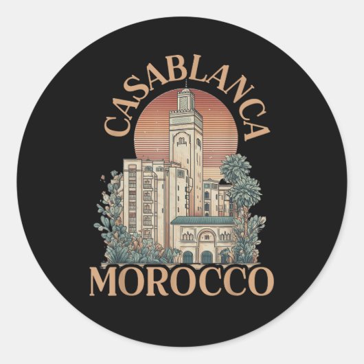 Sticker Rond casablanca maroc (Devant)
