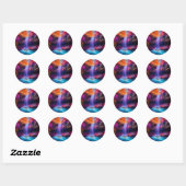 Sticker Rond Cascade colorée Imaginaire (Feuille)