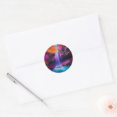 Sticker Rond Cascade colorée Imaginaire (Enveloppe)