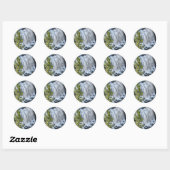 Sticker Rond Cascade de Yellowstone (Feuille)