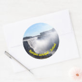 Sticker Rond Cascade Dettifoss - Vatnajokull NP - Islande (Enveloppe)