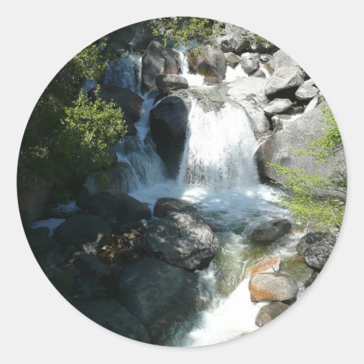 Sticker Rond Cascade Falls à Yosemite National Park (Devant)