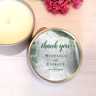 Sticker Rond Cascade Nature Merci Mariage extérieur