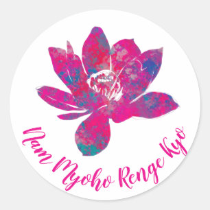 Sticker Rond Cascade spirituelle de couleur Lotus Flower