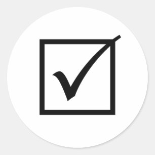 Sticker Rond Case à cocher noire