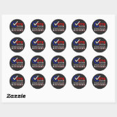 Sticker Rond Case à cocher Votez 2020 Votre voix compte (Feuille)