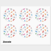 Sticker Rond Casino, Accessoires Jeux motif (Feuille)