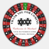 Sticker Rond Casino Las Vegas Roulette Roulette Merci (Devant)
