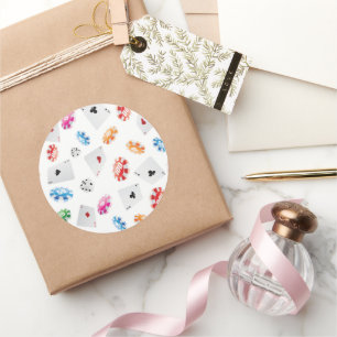 Sticker Rond Casino, motif d'accessoires de jeux