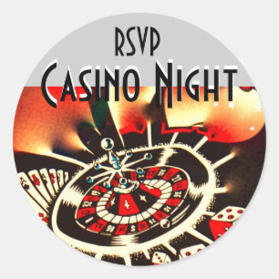 Sticker Rond Casino Night rsvp