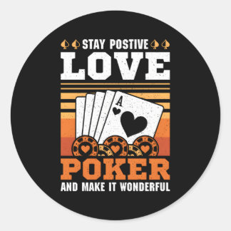 Sticker Rond Casino Rester Postive Love Poker