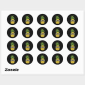 Sticker Rond casque à ananas (Feuille)