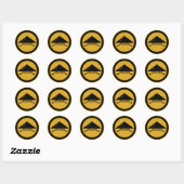 Sticker Rond Casque d'ashigaru en cercle (Feuille)