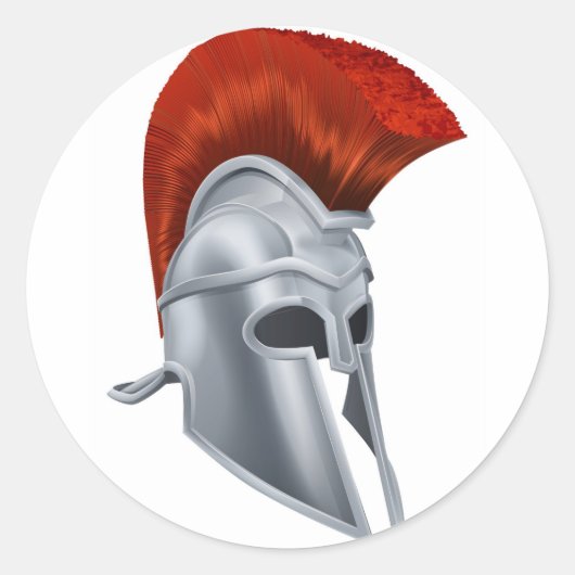 Sticker Rond Casque de cheval de Troie (Devant)