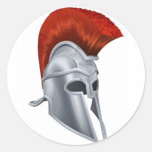 Sticker Rond Casque de cheval de Troie
