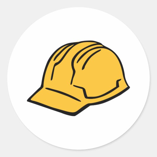 Sticker Rond Casque de construction casquette dur (Devant)