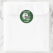 Sticker Rond Casque de football blanc et vert foncé (Sac)