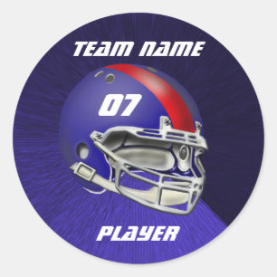 Sticker Rond Casque de football de bleu royal et de rouge