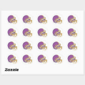 Sticker Rond Casque de football en or violet (Feuille)