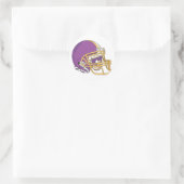 Sticker Rond Casque de football en or violet (Sac)
