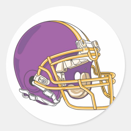 Sticker Rond Casque de football en or violet (Devant)