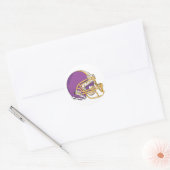 Sticker Rond Casque de football en or violet (Enveloppe)