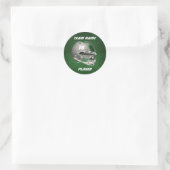 Sticker Rond Casque de football gris et vert foncé (Sac)