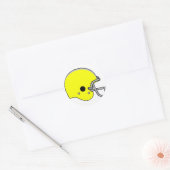 Sticker Rond casque de football jaune (Enveloppe)