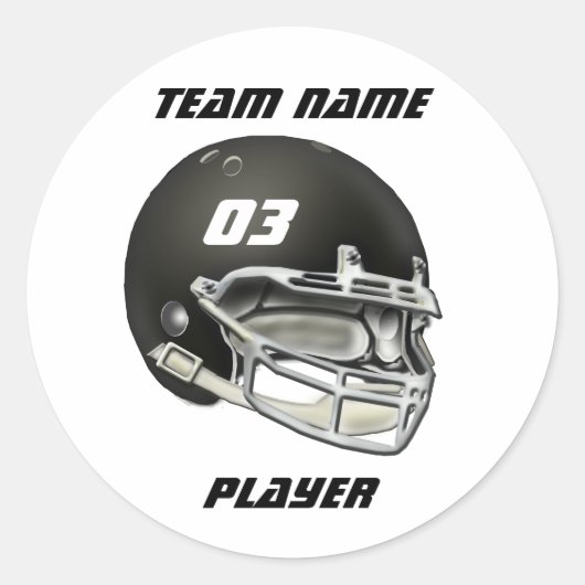 Sticker Rond Casque de football noir (Devant)