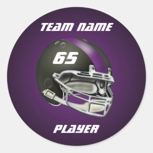 Sticker Rond Casque de football noir et violet