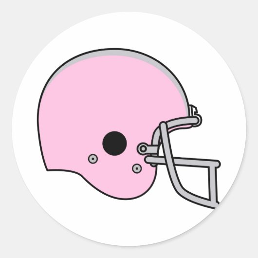 Sticker Rond Casque de football rose (Devant)