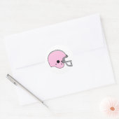 Sticker Rond Casque de football rose (Enveloppe)