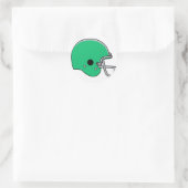 Sticker Rond Casque de football vert (Sac)