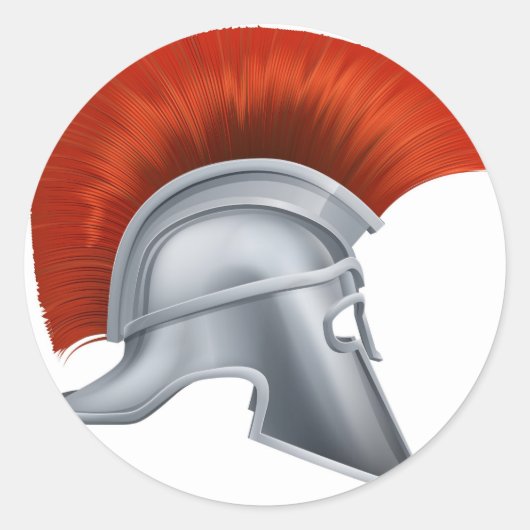 Sticker Rond Casque de guerrier grec antique (Devant)
