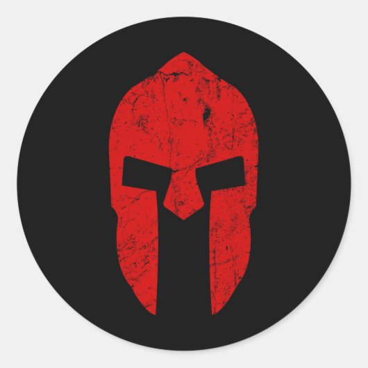 Sticker Rond Casque de guerrier spartiate Motivation de gym Spa (Devant)