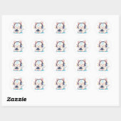 Sticker Rond Casque de jeu pour console portable Chibi Chat Mig (Feuille)