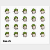 Sticker Rond Casque de l'armée Tabby Cat (Feuille)