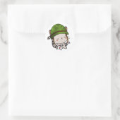 Sticker Rond Casque de l'armée Tabby Cat (Sac)