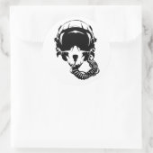 Sticker Rond Casque de pilote Jet (Sac)