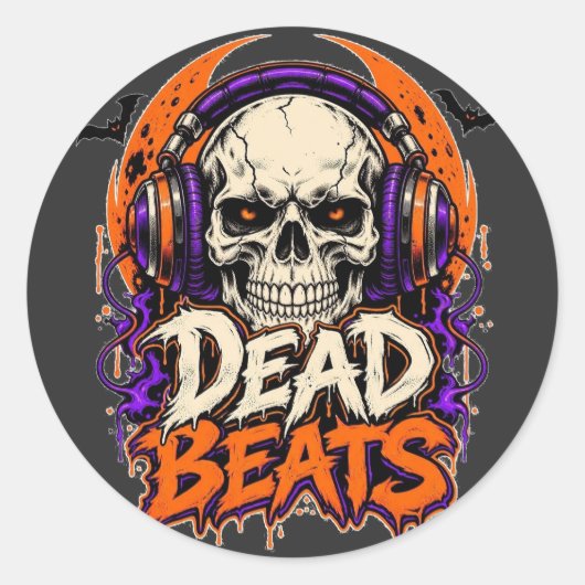 Sticker Rond Casque Dead Beats crâne (Devant)