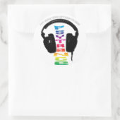 Sticker Rond casque-psytrance (Sac)