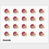 Sticker Rond Casque Red & Gold Football (Feuille)