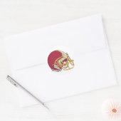 Sticker Rond Casque Red & Gold Football (Enveloppe)