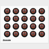 Sticker Rond Casque Samurai Rétro - Parfait Samurai Design (Feuille)